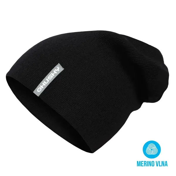 Husky Merhat 2 L-XL, černá Pánská merino čepice