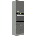 Vysoká skříňka pro vestavnou troubu 60 DPS-210 3S 1F - Premium Box Barva korpusu: Šedá, Barva dvířek: Šedý lesk (Šedá)