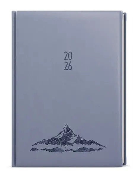 Denní diář 2026 David Vivella s ražbou A5 holubí šeď Hory