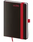 Kapesní diář 2026 Black Red s poutkem