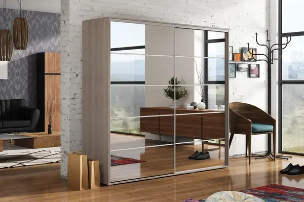 Šatní skříň Ska A19 XL Barva korpusu: Dub - sonoma, Rozměry: 150 cm, Dveře: Bílé