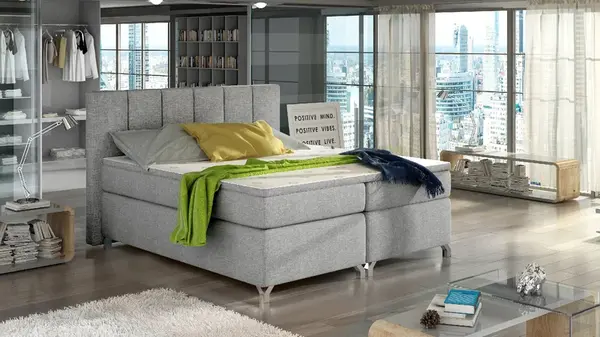 Boxspring Basilio Rozměr: 160 x 200 cm, látka: Sawana 21, Varianta: S LED osvětlení