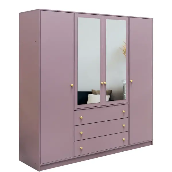 Šatní skříň Siena D4 Barva korpusu: Švestka (pastel), Rozměry: 196 cm