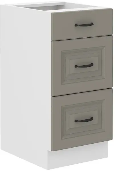 Spodní skříňka Stilo 40 D 3S BB - Premium Box Barva korpusu: Bílá, Barva dvířek: Clay Grey