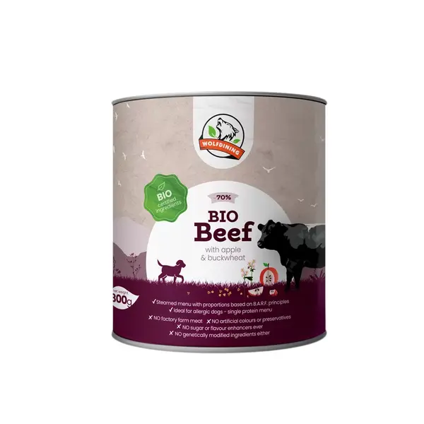 Farkaskonyha BIO dusené hovädzie menu pre psov 800 g