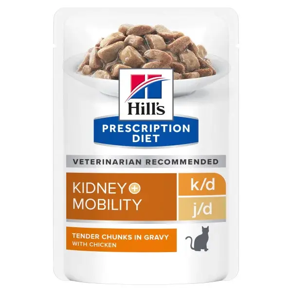 Hill's Prescription Diet k/d + Mobility Kidney + Joint Care krmivo pro kočky - v hliníkové kapsičce 12 x 85 g
