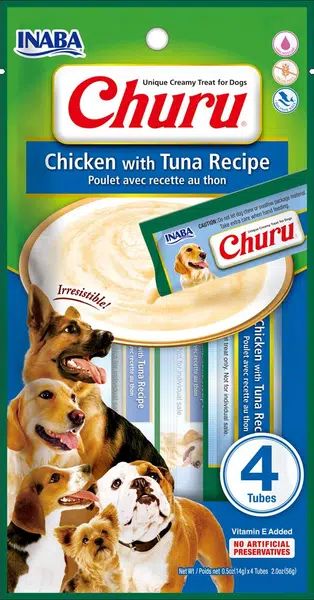 INABA Dog Churu Pyré - Kura s tuniakom 4 x 14 g
