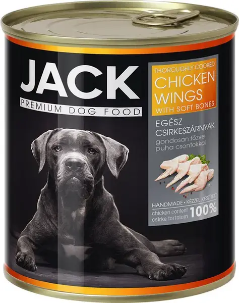 Jack konzerva pro psy s kuřecími křídly 800 g
