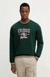 Mikina Guess pánská, zelená barva, s aplikací, M5YQ12 KCXW1