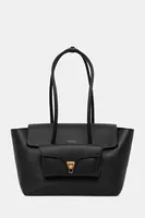 Kožená kabelka Coccinelle DOUBLE BEAT černá barva, E1.T8A.11.02.01