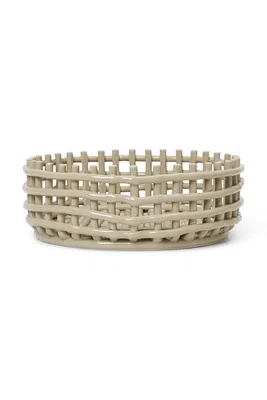 Koš na ovoce ferm LIVING Ceramic Centrepiece béžová barva