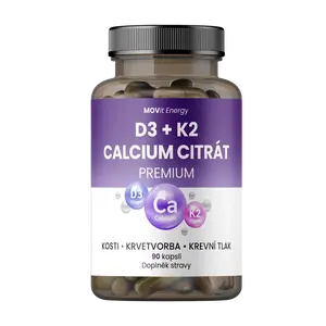 MOVIT ENERGY Vitamín D3 1000 IU + K2 75 mcg + Calcium Citrát 90 kapslí