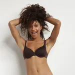 Tmavě hnědá dámská bezešvá podprsenka Dim Invisifree