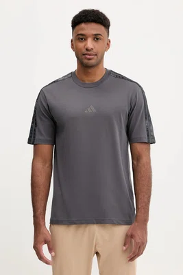 Bavlněné tričko adidas AOP Colourblock T-Shirt pánské, šedá barva, JM9203