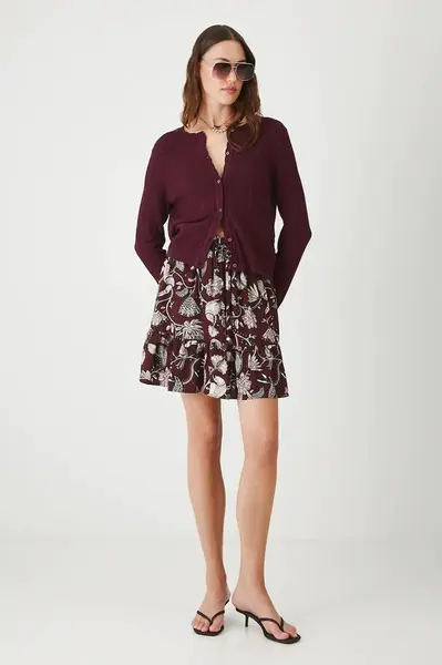 Sukně Medicine vínová barva, mini, áčková
