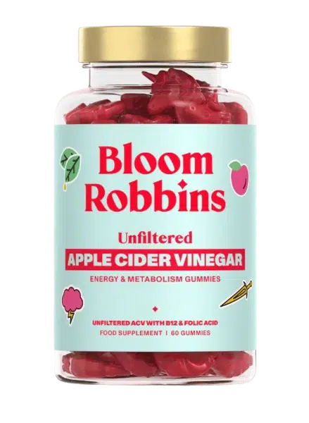 BLOOM ROBBINS Vitamíny na trávení a energii s nefiltrovaným jablečným octem 60 ks