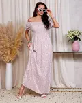 Resti White and pink floral women's maxi dress a'la hiszpanka- Clothing