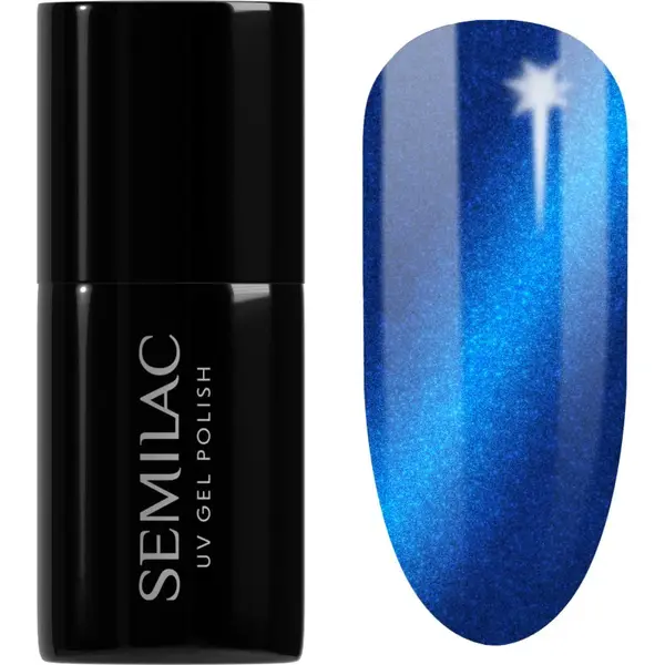 Semilac UV Hybrid Silk Effect gélový lak na nechty s použitím UV/LED lampy odtieň 466 Blue Silk Pyjamas 7 ml
