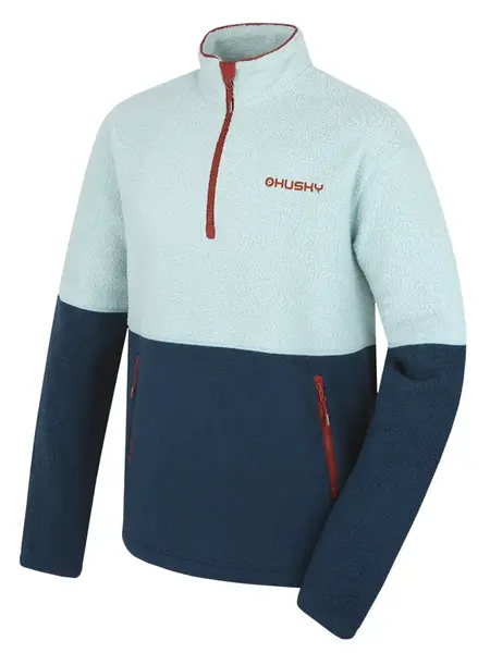 Husky  Addy M mint/blue, M Pánska fleecová mikina