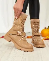 Resti Women's lacquered boots in light brown Setogy