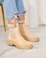 Resti Beige women's boots with decorative strap Loffdo