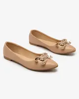 Resti Bright pink women's ballerinas pointed toe with embellishment on the nose Figgda