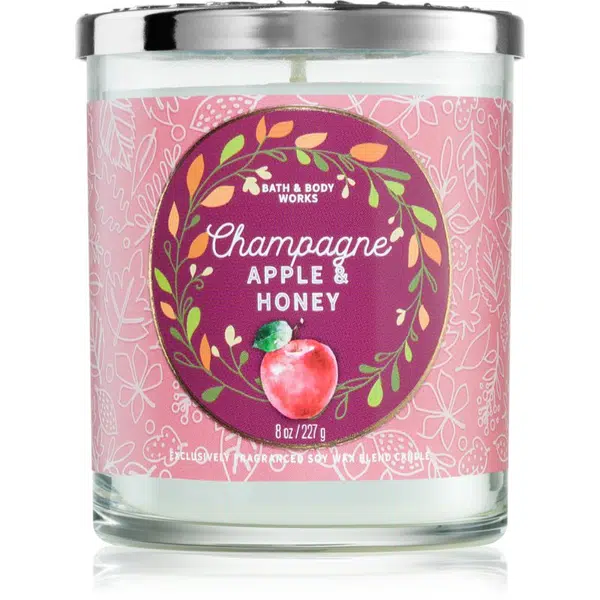 Bath & Body Works Champagne Apple & Honey vonná sviečka 227 g
