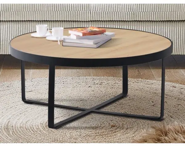 Kulatý konferenční stolek Nordberg, 80 cm, světlý dub