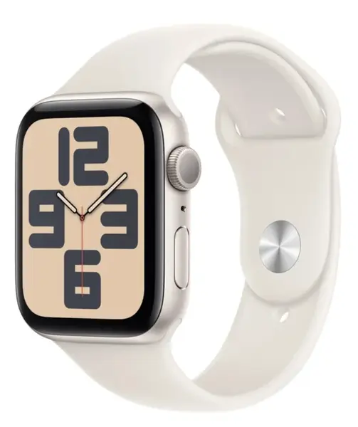 APPLE Watch SE (2024) 44mm Hvězdně bílý hliník s hvězdně bílým sportovním řemínkem M/L