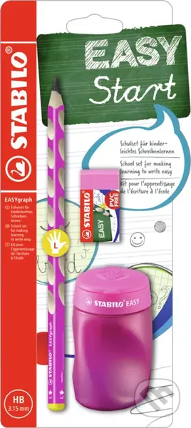 STABILO EASYgraph v ružovej farbe L (Školský set pre ľavákov)