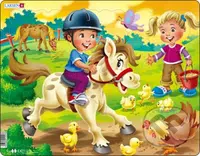 Na farme: Jazda na poníkovi a kŕmenie kuriatok BM6 - puzzle z kategorie Maxi dílky