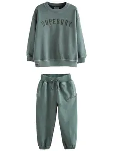 Superdry & Co Joggingová súprava  nefritová / jedľová