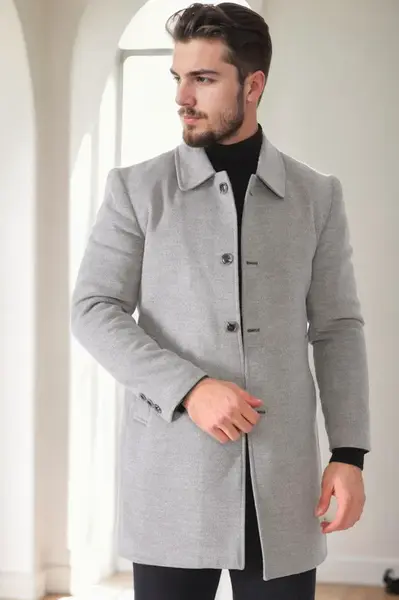 PLT9364 DEWBERRY MEN'S COAT-LIGHT GREY