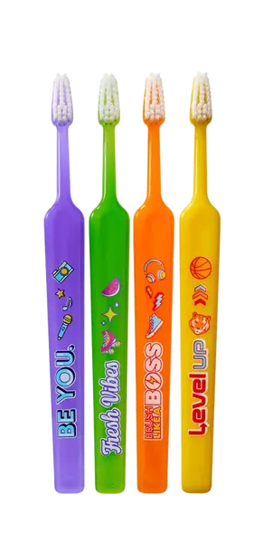 Tepe Select Compact Kids X-soft dětské zubní kartáčky 4 ks mix barev