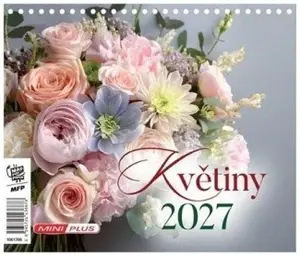 Kalendář 2027 stolní mini Květiny