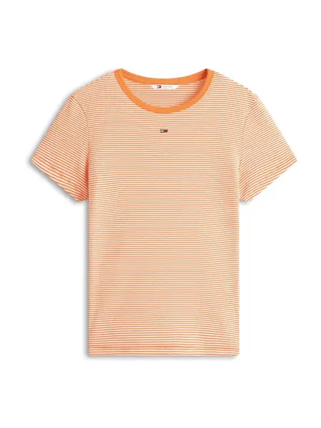 Tommy Jeans Tričko 'ESSENTIAL'  oranžová / biela