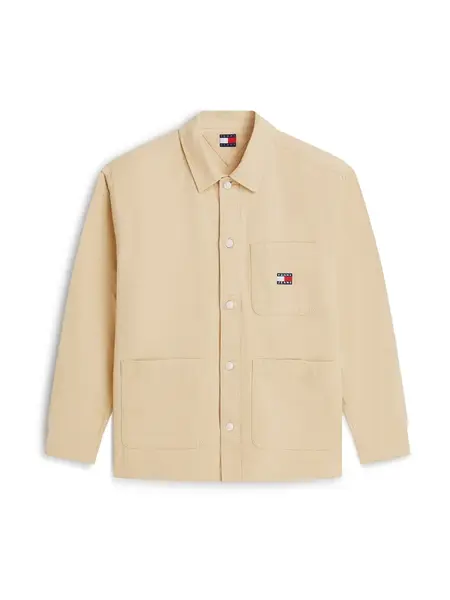 Tommy Jeans Prechodná bunda 'Oversized Fit Patch Pocket'  béžová