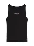 Tommy Jeans Top 'Logo Slim Tank'  čierna / biela