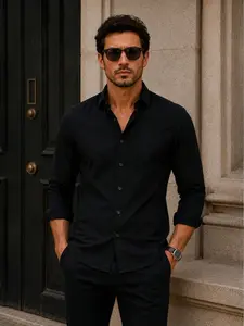 G726 DEWBERRY MEN'S SHIRT-LIGHT BLACK