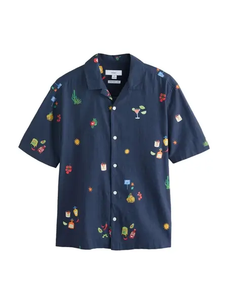 Next Košeľa  námornícka modrá / žltá / kiwi / červená