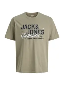 Jack & Jones Plus Tričko  sivá / čierna / biela