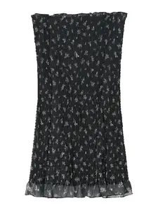 Bershka Letné šaty  svetlosivá / čierna