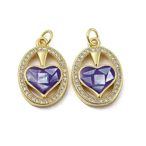 Brass Micro Pave Cubic Zirconia Pendants