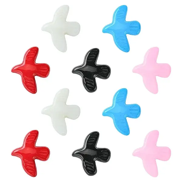 10Pcs 5 Colors Baking Paint Glass Beads