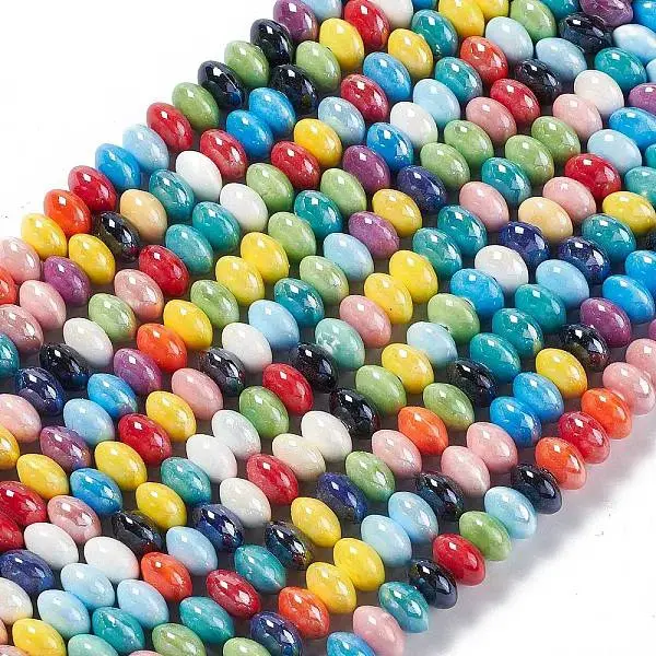 Glazed Porcelain Rondelle Beads