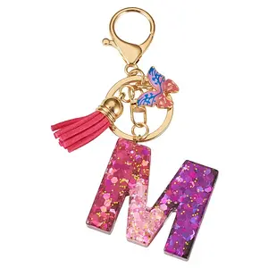 Alloy Resin Butterfly Keychains