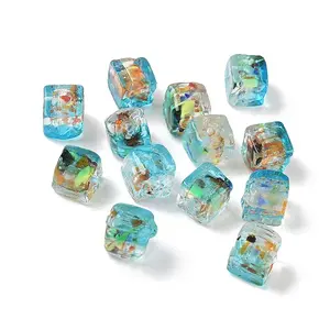 Baking Paint Handmade Gold Sand Lampwork Beads