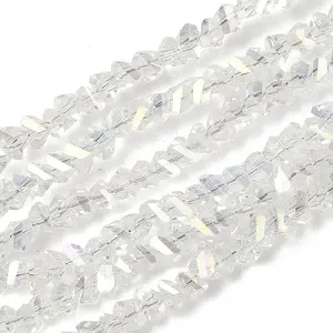 Electroplate Transparent Glass Beads Strands