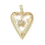Brass Micro Pave Clear Cubic Zirconia Pendants