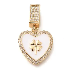 Brass Micro Pave Cubic Zirconia Pendants